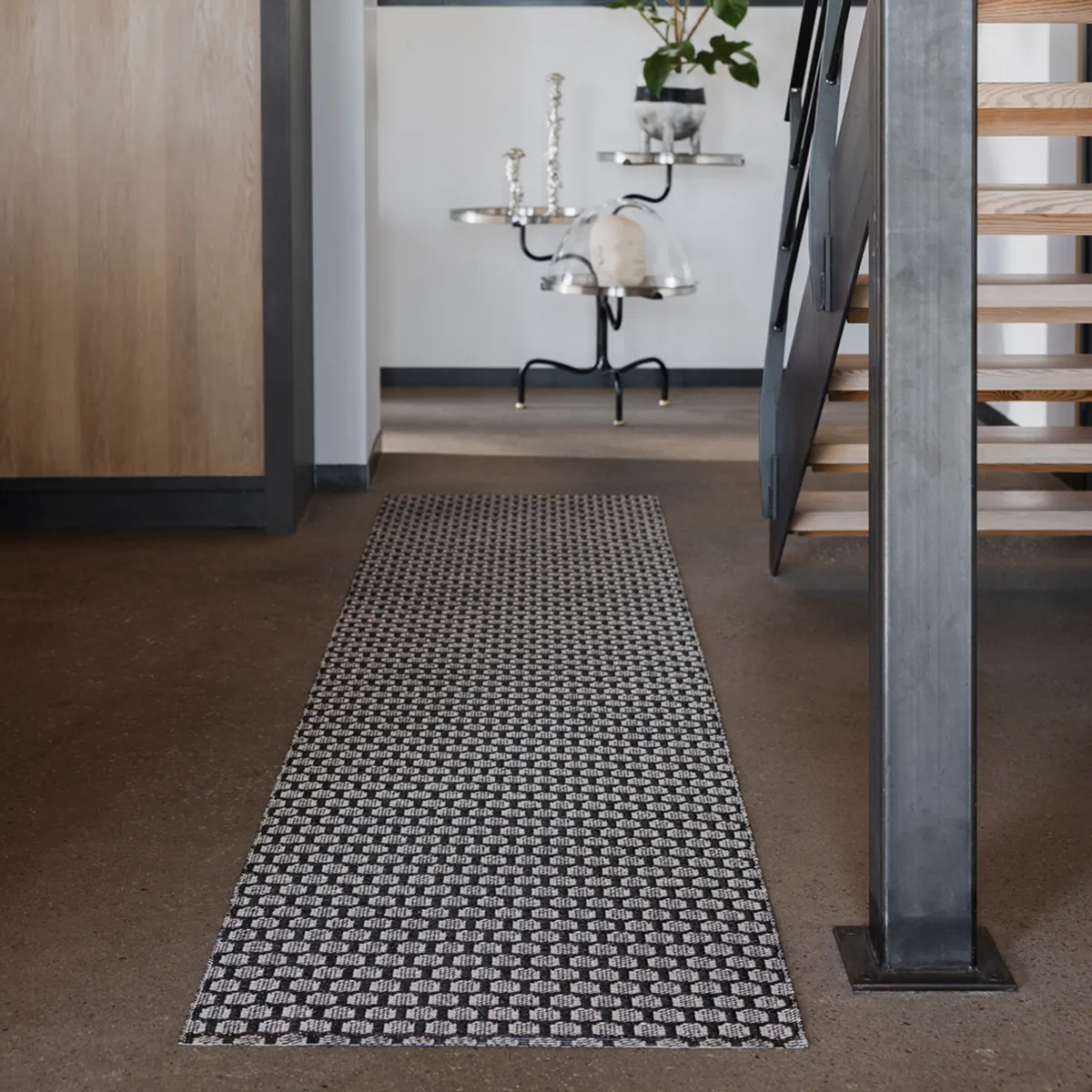 Vändbar Plastmatta MIMI Black/Beige 180x260 cm