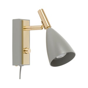 Frank 2.0 Vägglampa Varmgrå/Mässing Mr16 Inkl Ljuskälla