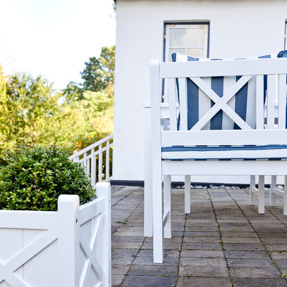 Rosenborg fåtölj vit mahogny 