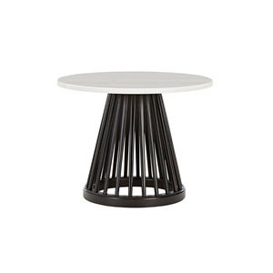 Fan bord svart stenskiva 60 cm vit