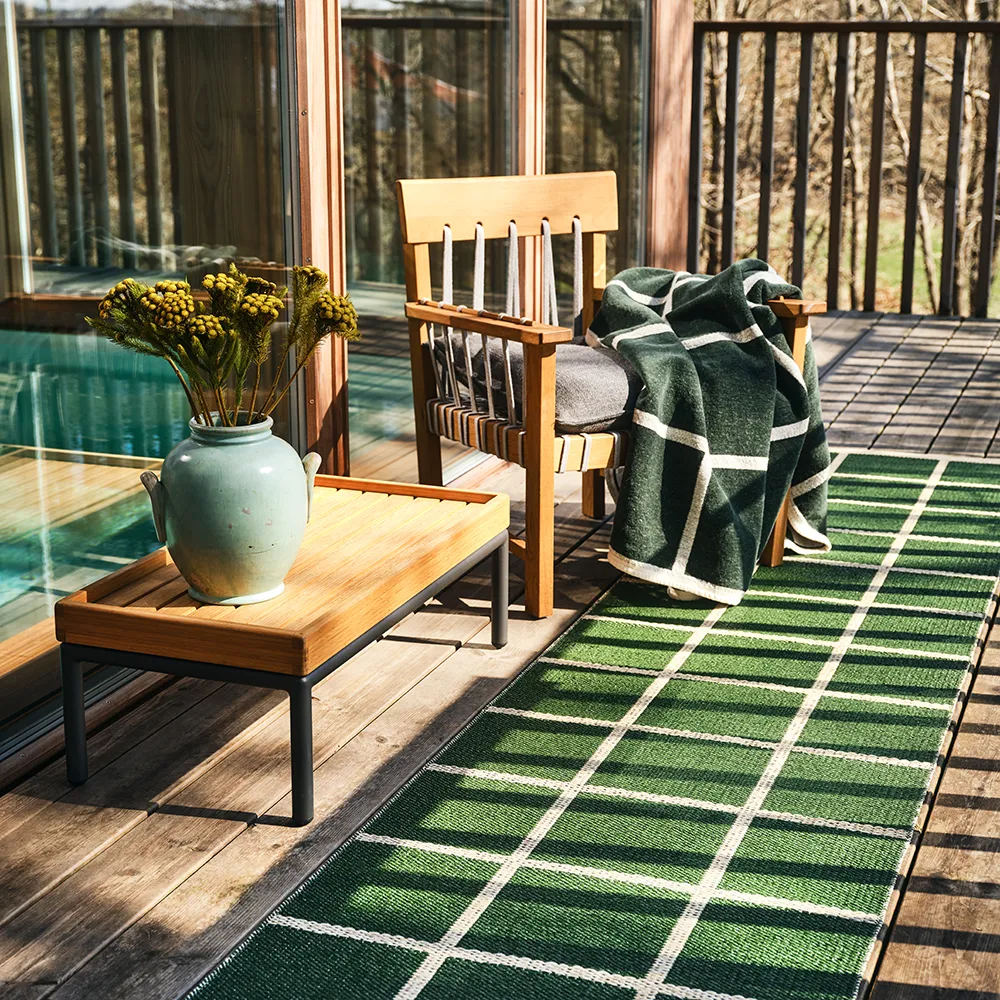 Vävd filt i lammull Criss Leaf