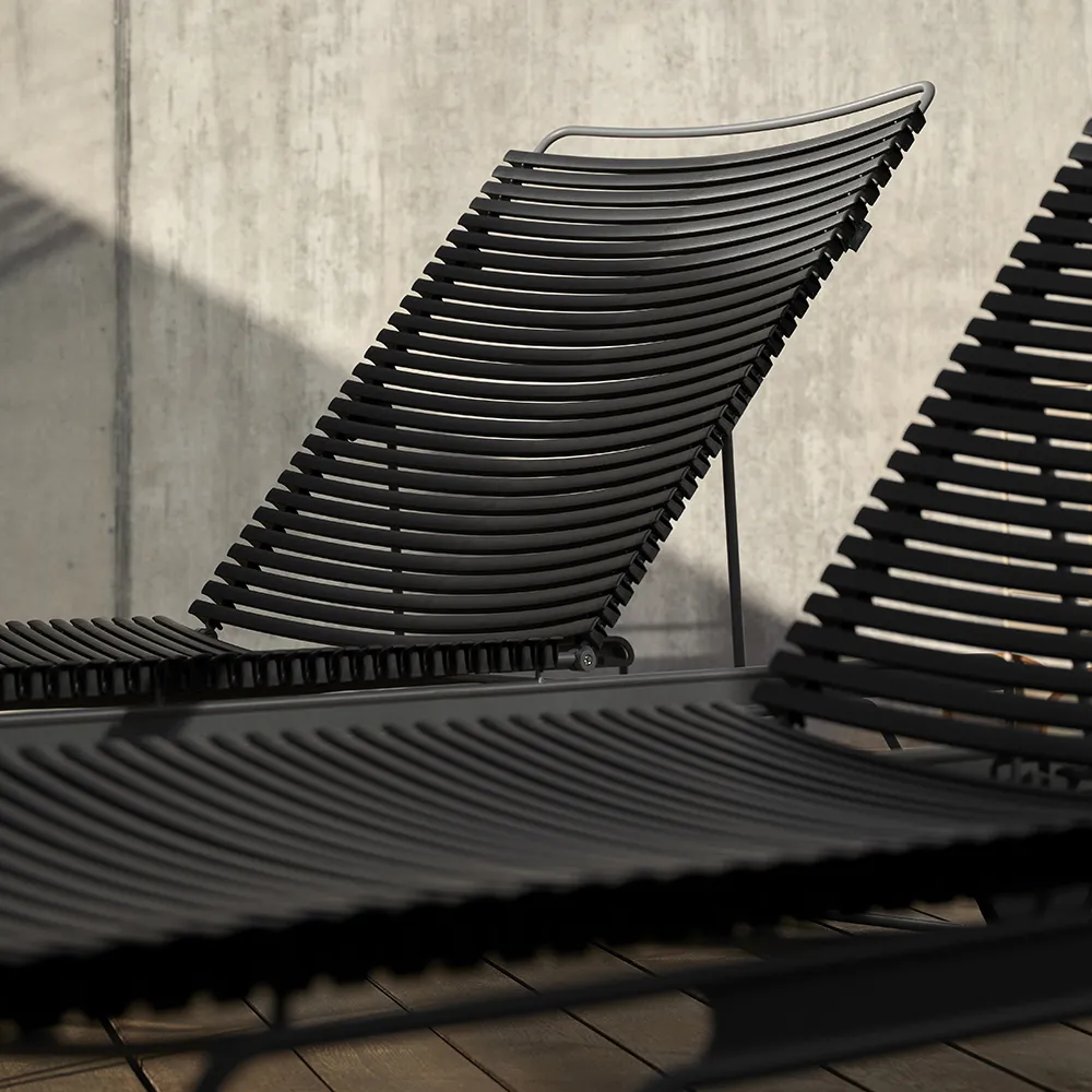 Click Adjustable chaise longue Olive green. Frame: Grey