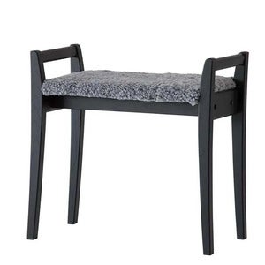 Meja Pall Svartbetsad Ek/Fårskinn Ljusgrå