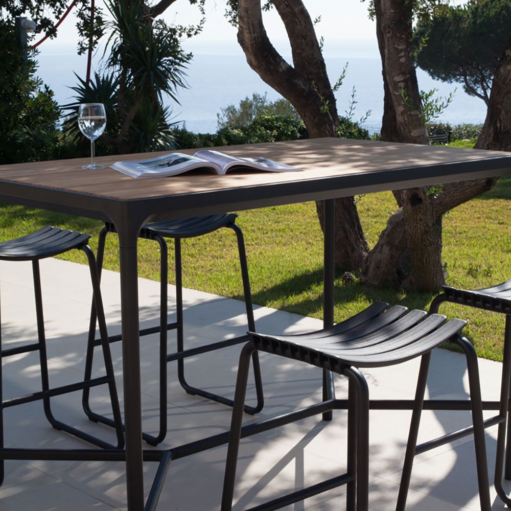 Four barbord 90x90 cm svart aluminium