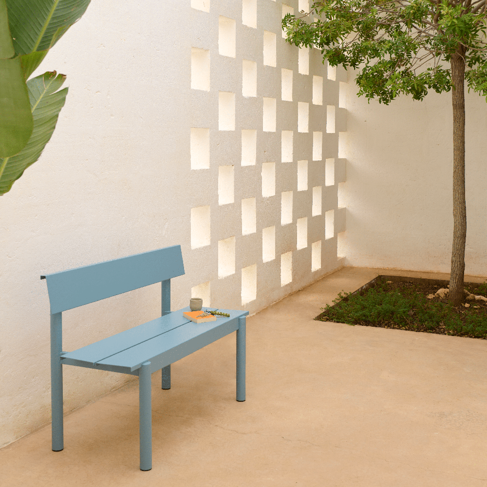 Stålbänk 110cm Linear Steel Taupe