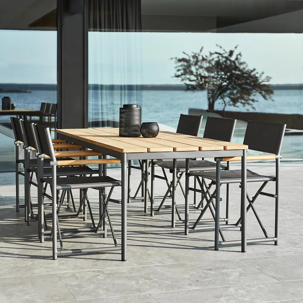 Nox matbord 90x240 cm alu/teak