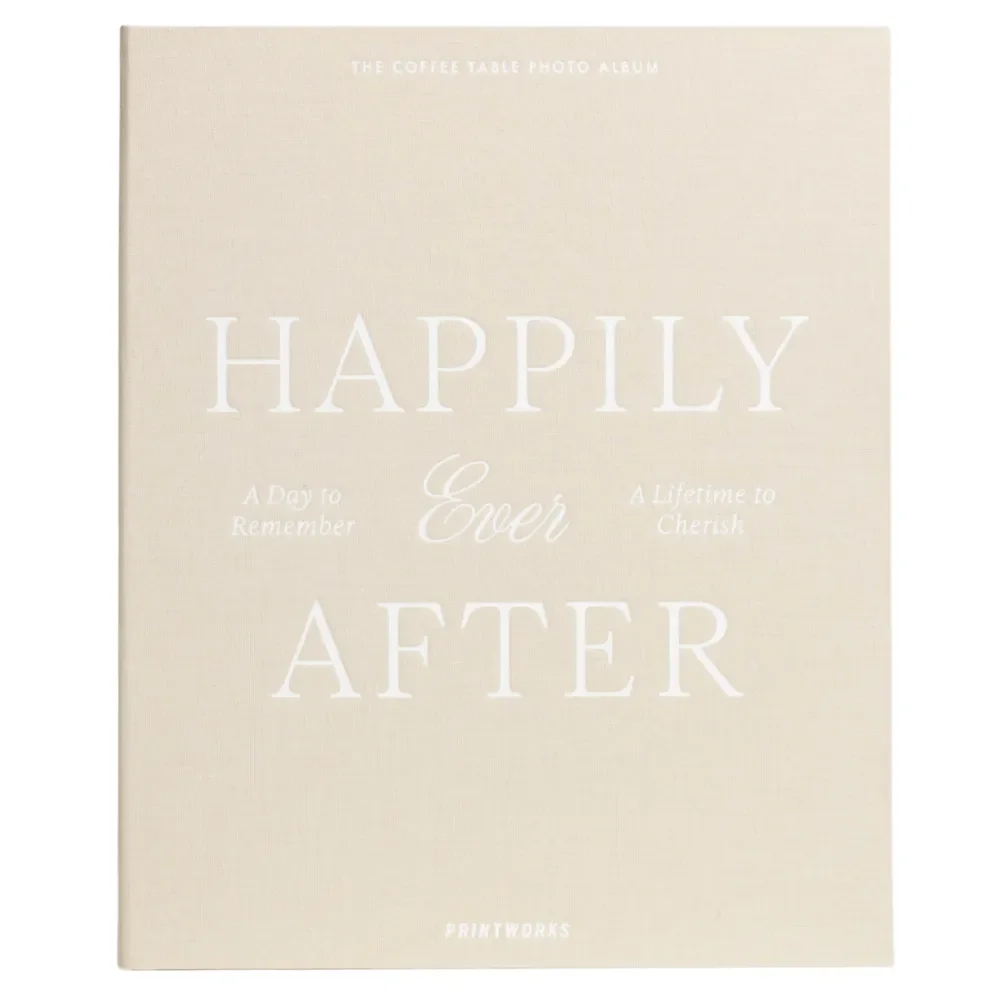 Bröllopsfotoalbum Happily Ever After Beige