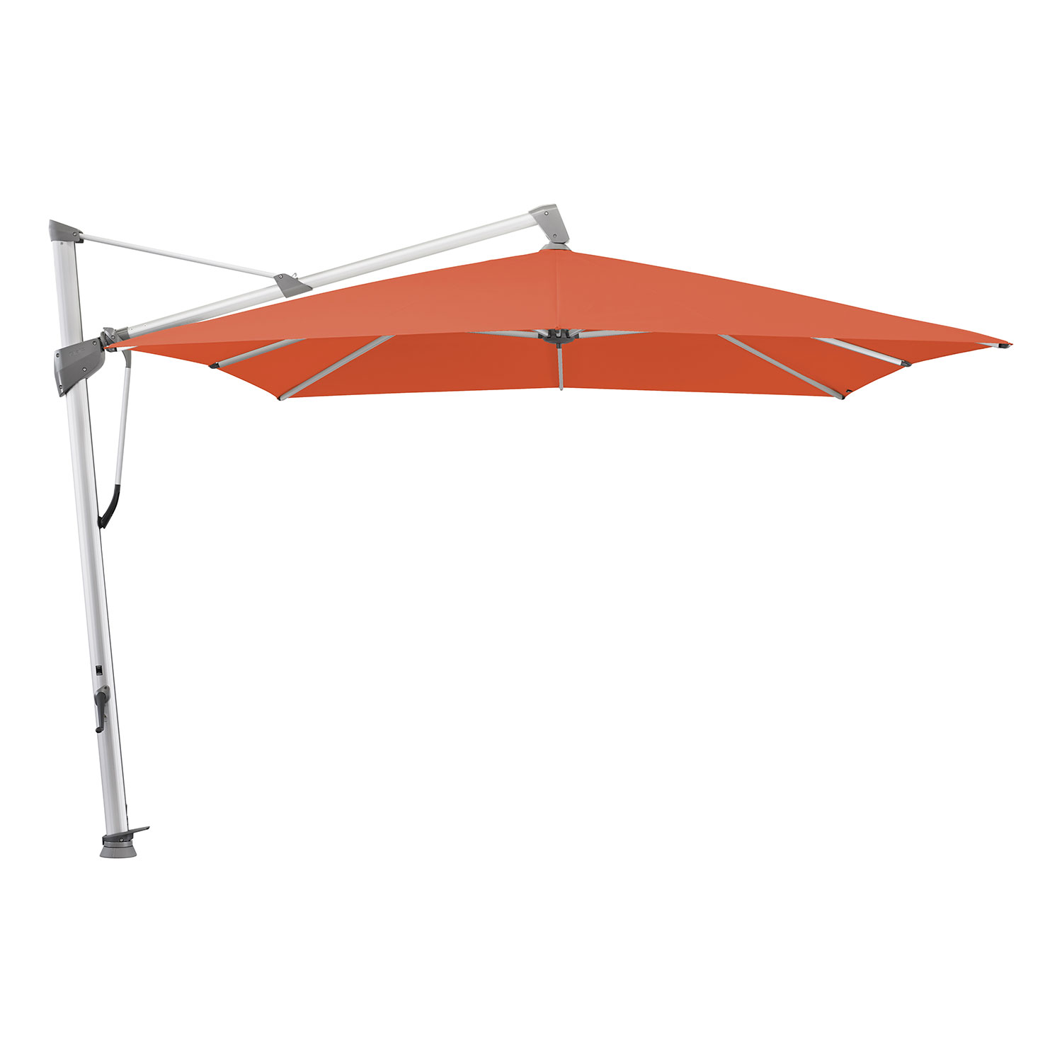 Sombrano S+ frihängande parasoll 300×300 cm kat.5 anodizerad alu / 660 papaya