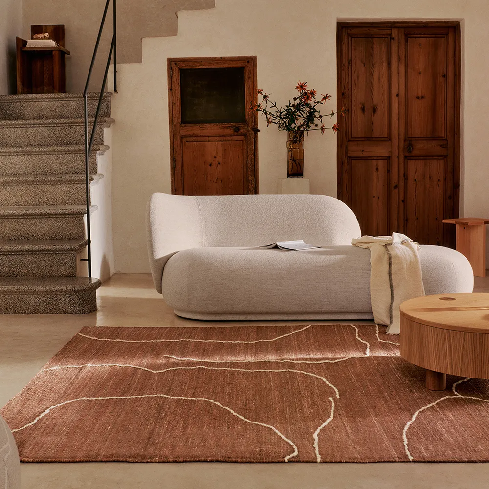 Handvävd Matta i Jute Gesso Terracotta 200x300 cm