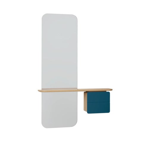 One More Look Spegel Ek/Petrol Blue