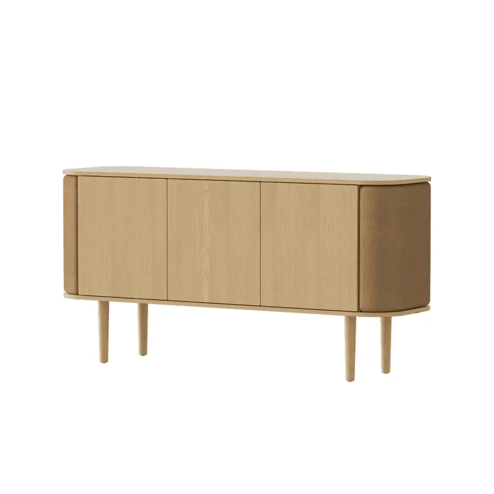 Treasures 3-dörrars skåp Ek/Brown faux leather