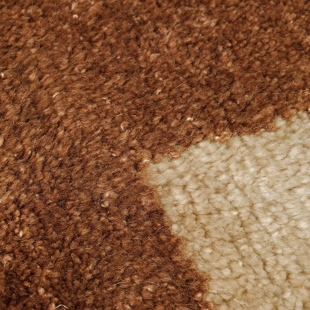 Mara Handknuten Matta 120x80 cm Dk Brick/Off-W