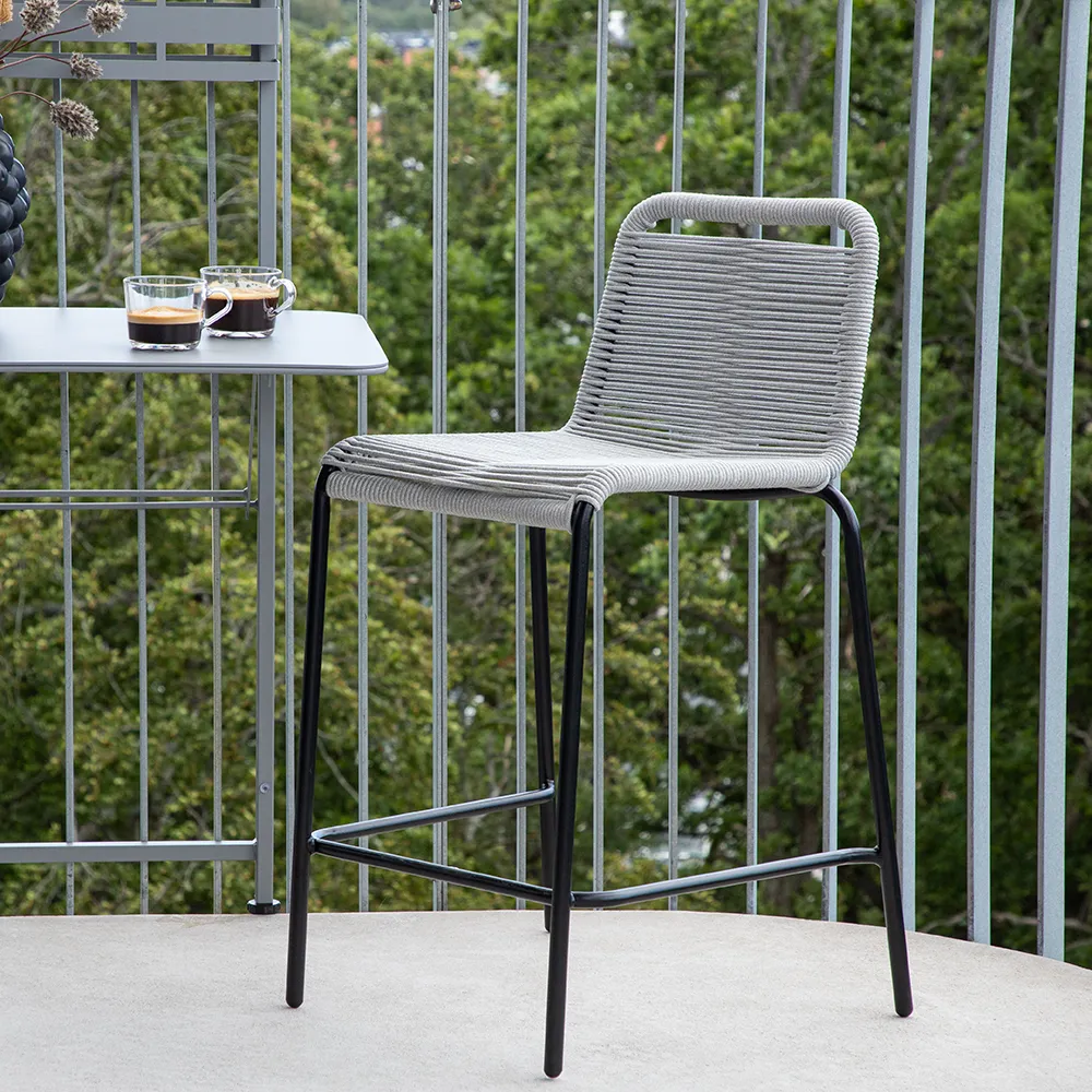 Lindos Barstol ljusgrå 2-pack