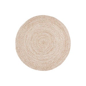 JUNI matta natur/vit Ø120 cm