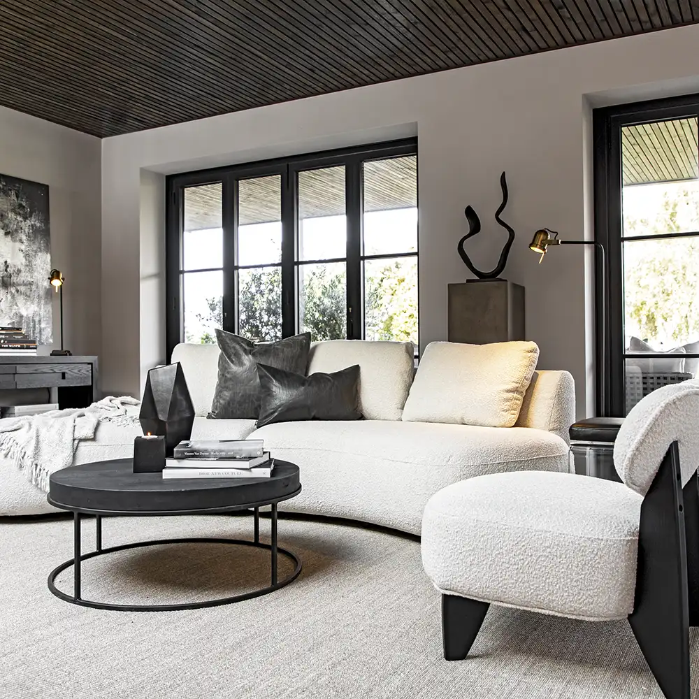 Cadiz tygfåtölj Bouclé cream