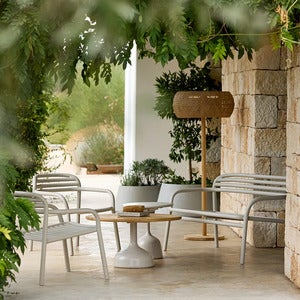 Bliss soffa, stapelbar Sand, aluminium