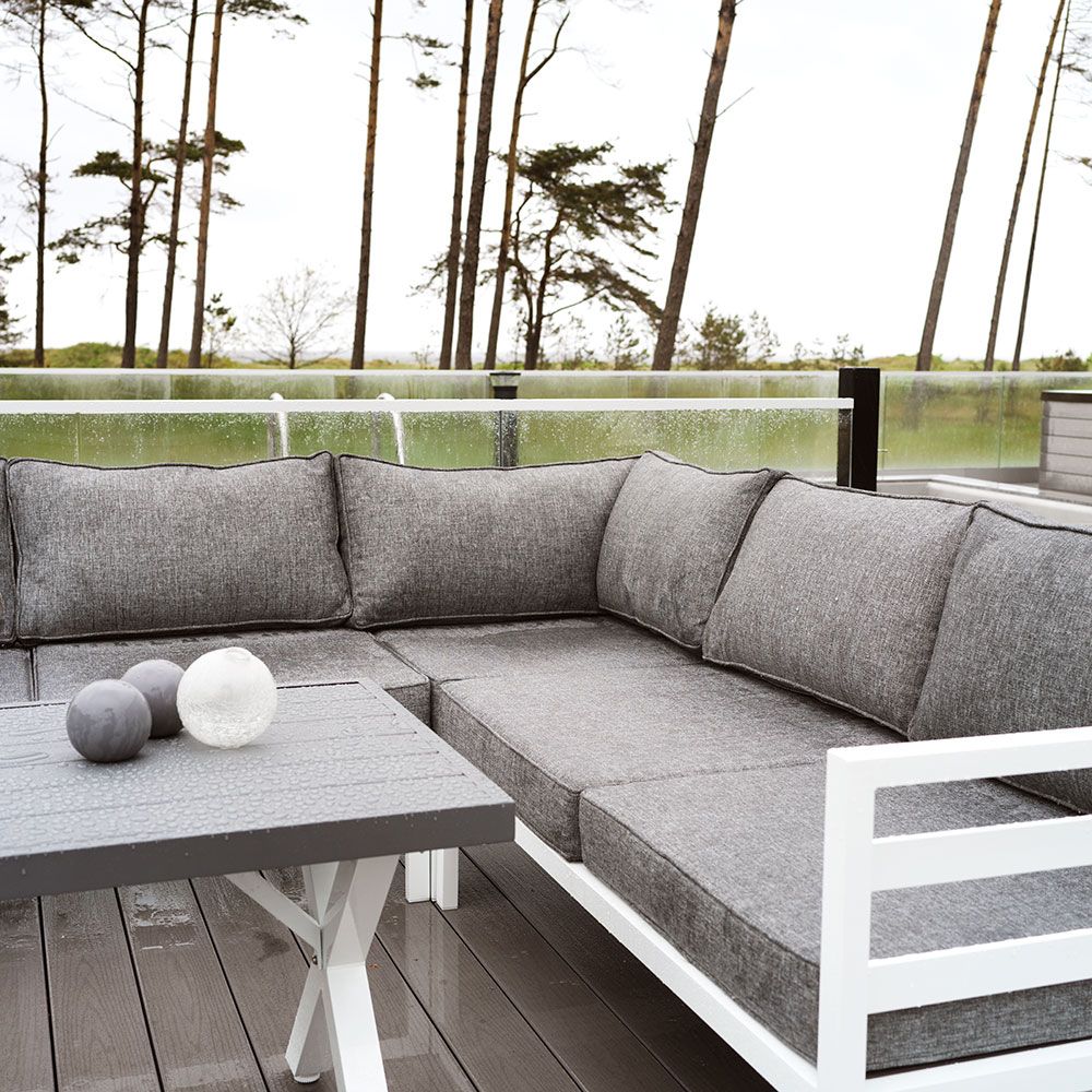 Weldon fåtölj vit/grå 