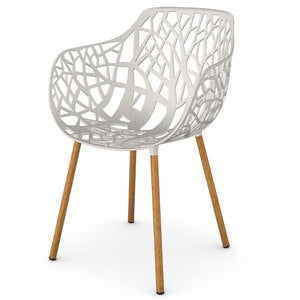 Forest karmstol med Iroko klädda ben Iron Grey 