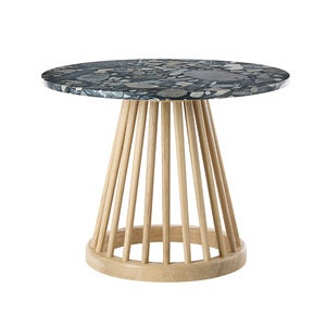 Fan bord naturfärgad stenskiva 60 cm pebble