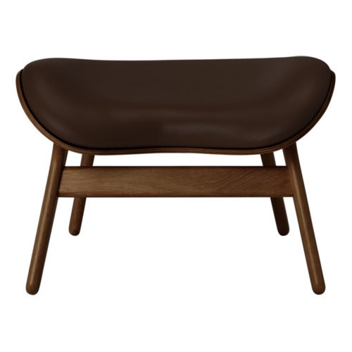A Conversation Piece Ottoman Fotpall Dark Oak/Umage Leather Brown