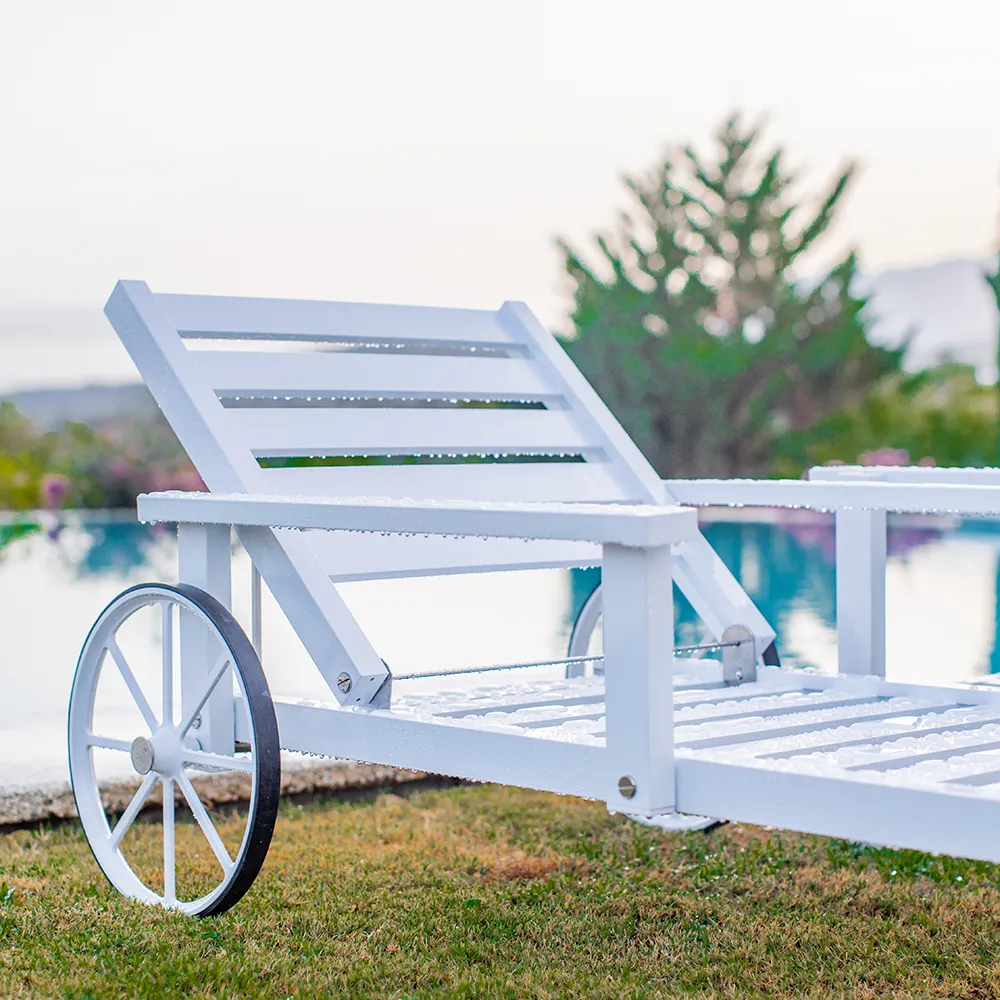 Liggvagn Med Armstöd Vit Alu 