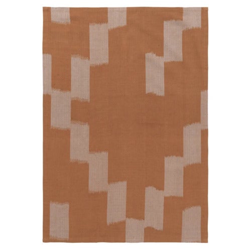Ikat Kökshandduk - Terracotta/Mist Blue