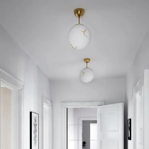 Bellagio taklampa Ø25cm mässing/vit