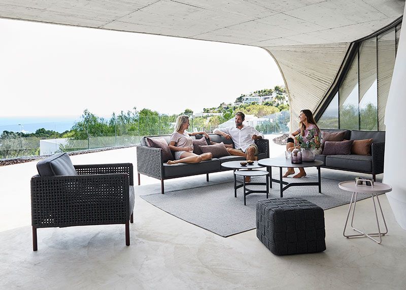 Encore 3-Sits Soffa Grå/Bordeaux 