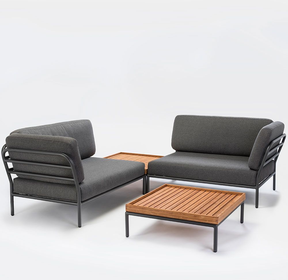 Level fotpall 81x81 cm grå aluminium