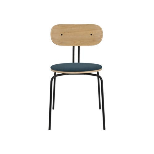 Curious Matstol Ek/Svart Metall Jet Air Blue