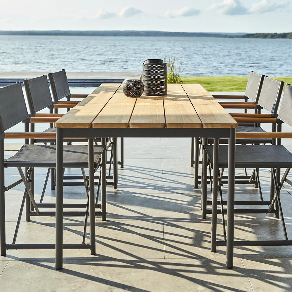 Zand matstol teak/antracit