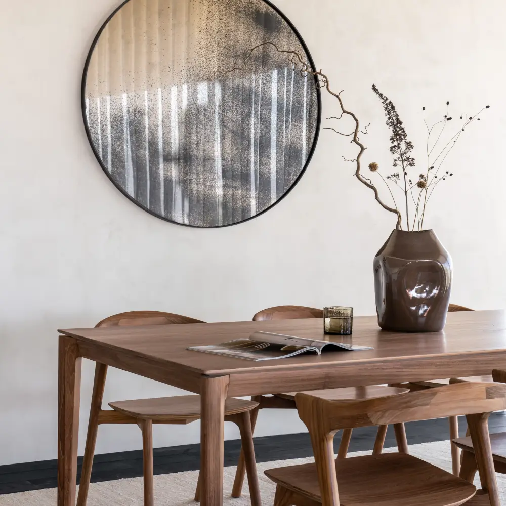 Aged väggspegel Ø121 cm bronze