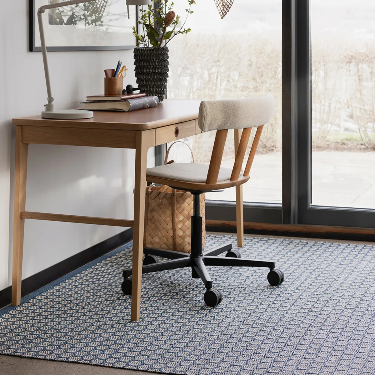 Vändbar Plastmatta MIMI Ocean Blue/Cream 180x260 cm