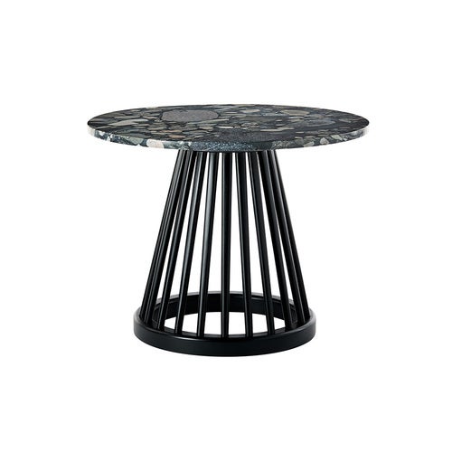 Fan bord svart stenskiva 60 cm pebble