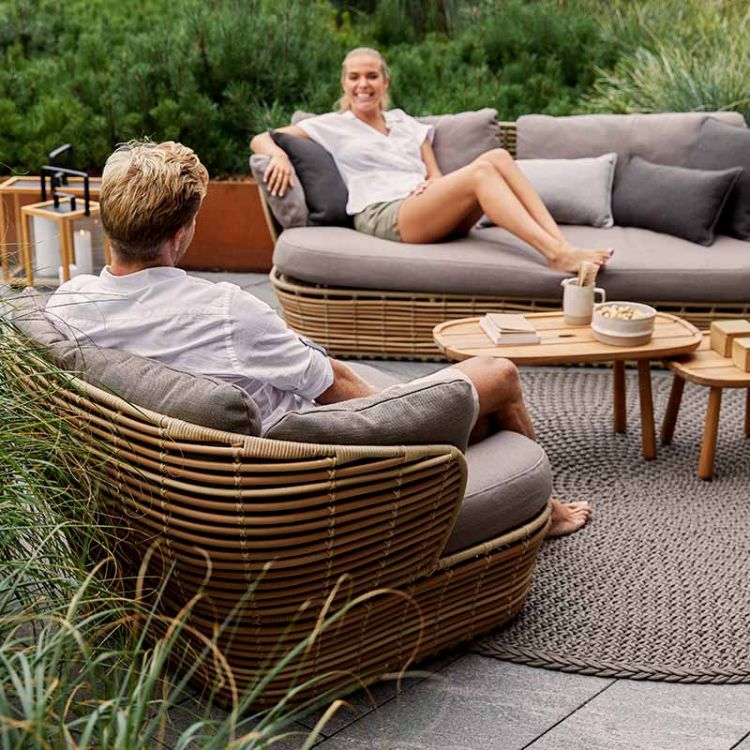Basket loungesoffa Natural konstrotting inkl ljust Airtouch dynset