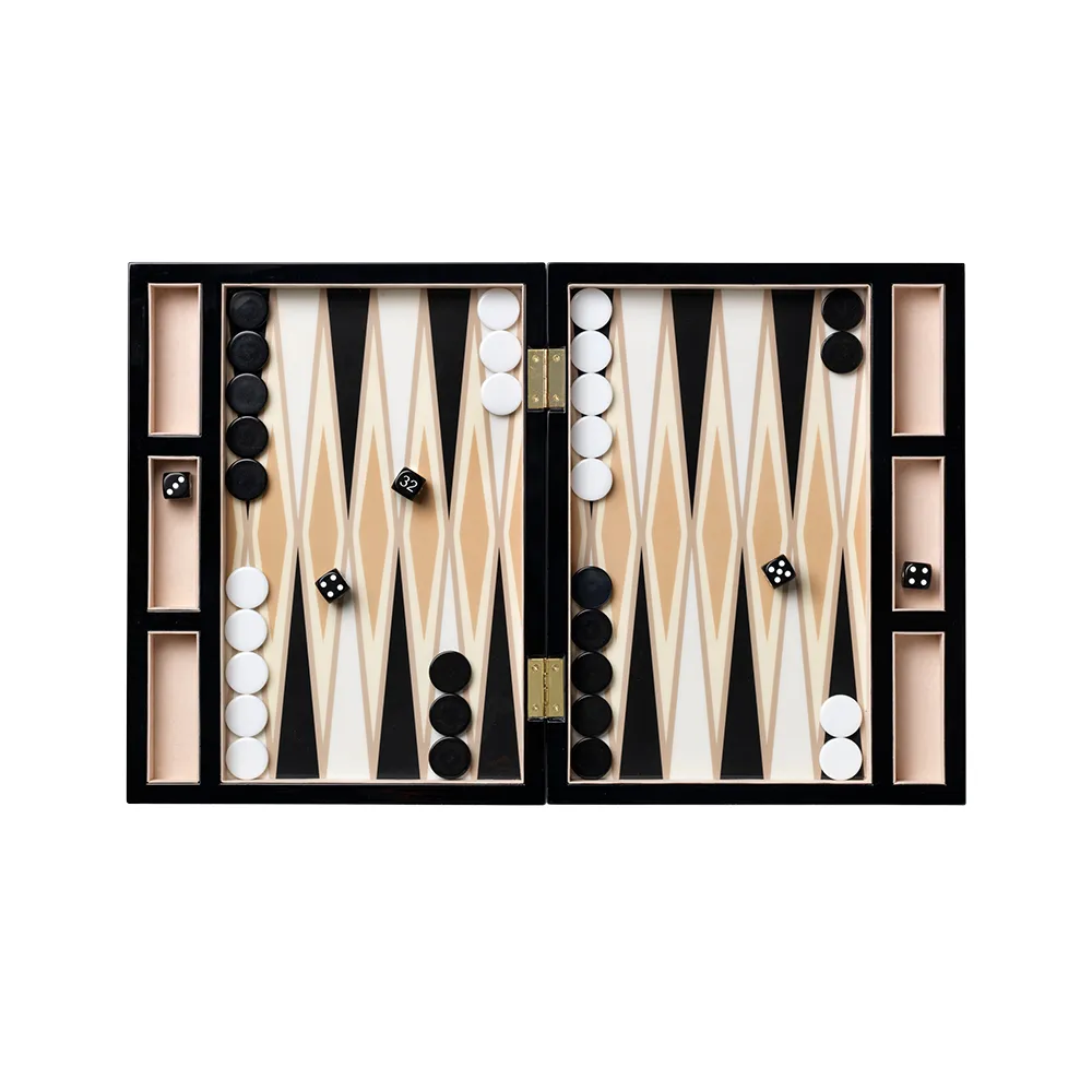 Backgammon Lackat Black