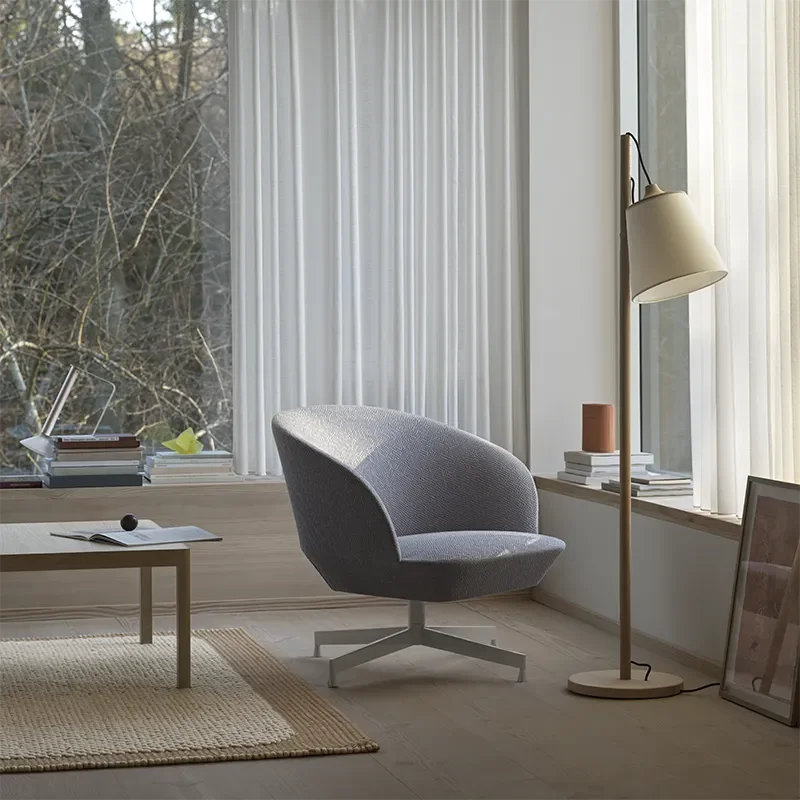 Pull golvlampa - Oak/White