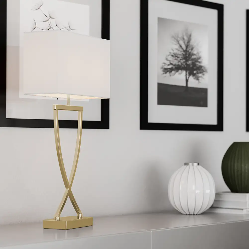 Alternativ bild 1 för By Rydéns - Omega Bordslampa Brass/White By Rydéns