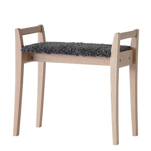 Meja Pall Vitoljad Ek/Fårskinnslook Mörkgrå
