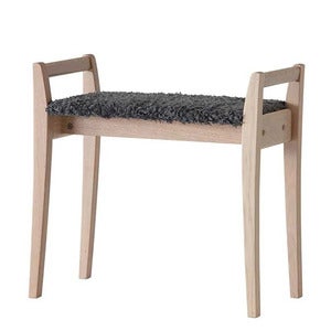 Meja Pall Vitoljad Ek/Fårskinnslook Mörkgrå