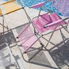 Spaghetti solstol pink matt aluminium 