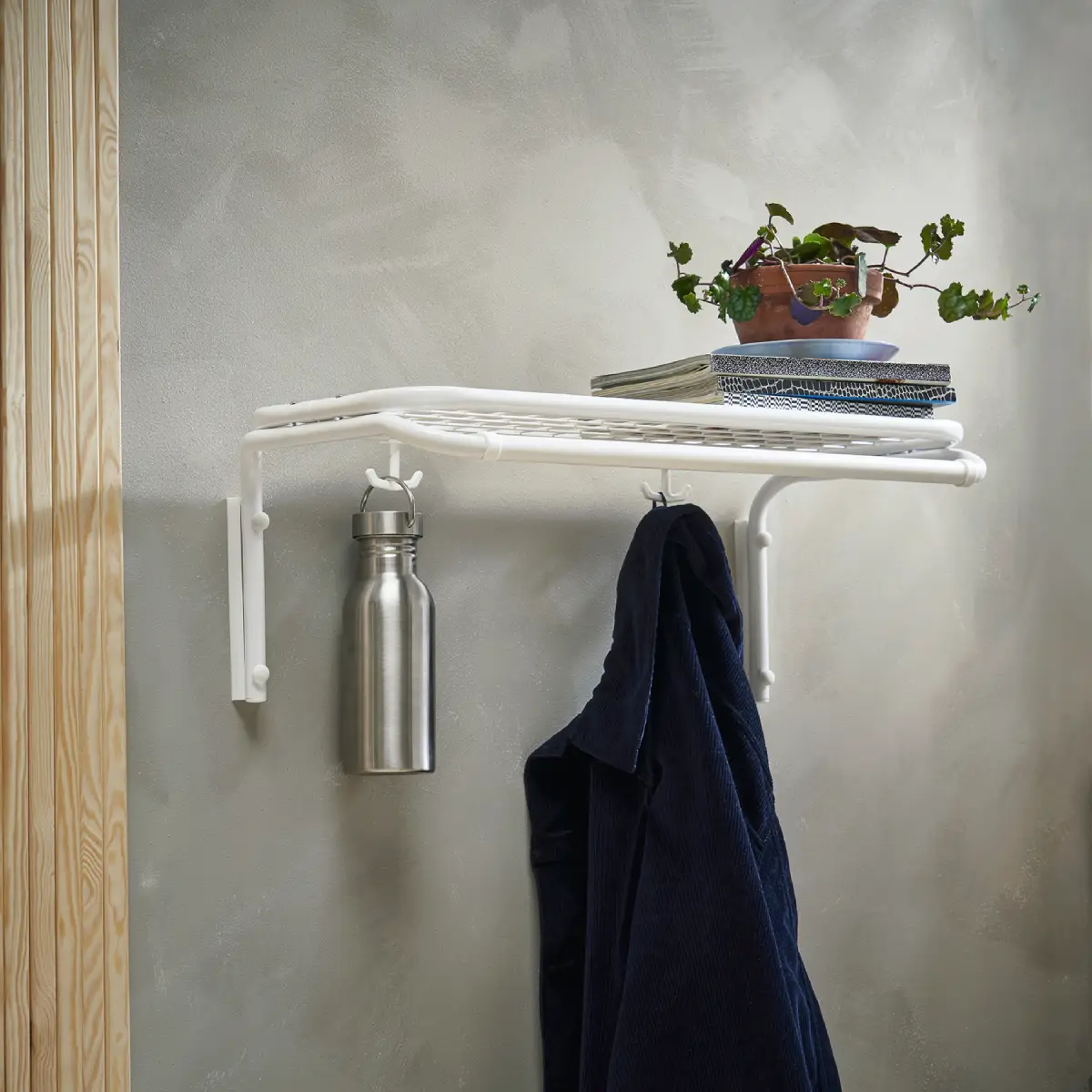 Classic hatthylla enkel 100 cm Svart Krom