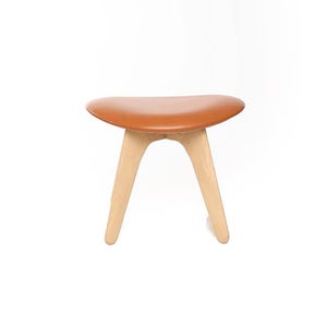 Slab ottoman natur cognac läder