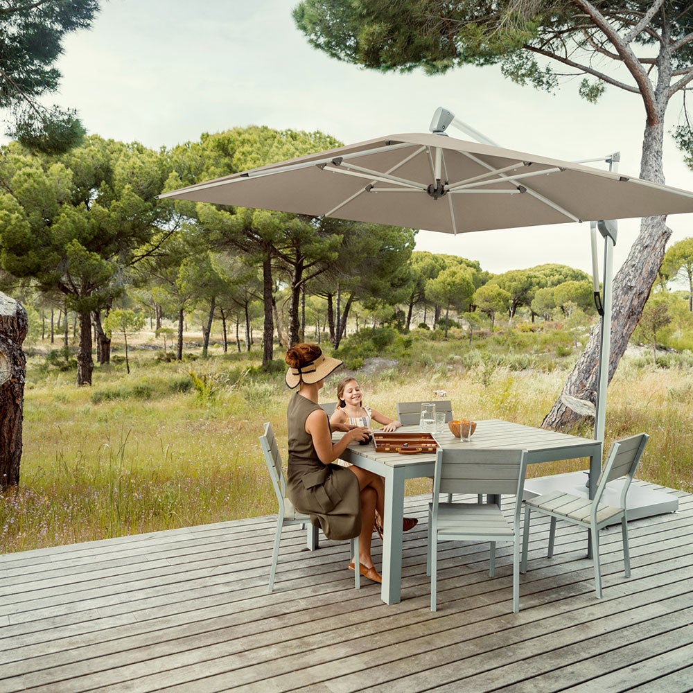 Sombrano S+ frihängande parasoll 400 cm anodizerad alu Kat.5 526 Bamboo