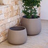 Soil kruka rund stor Taupe structure, fiberglas
