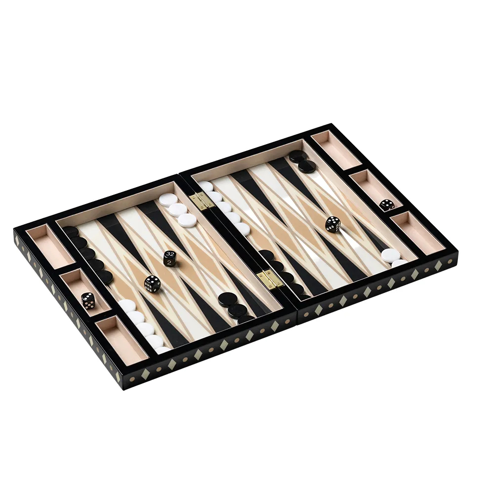 Backgammon Lackat Black