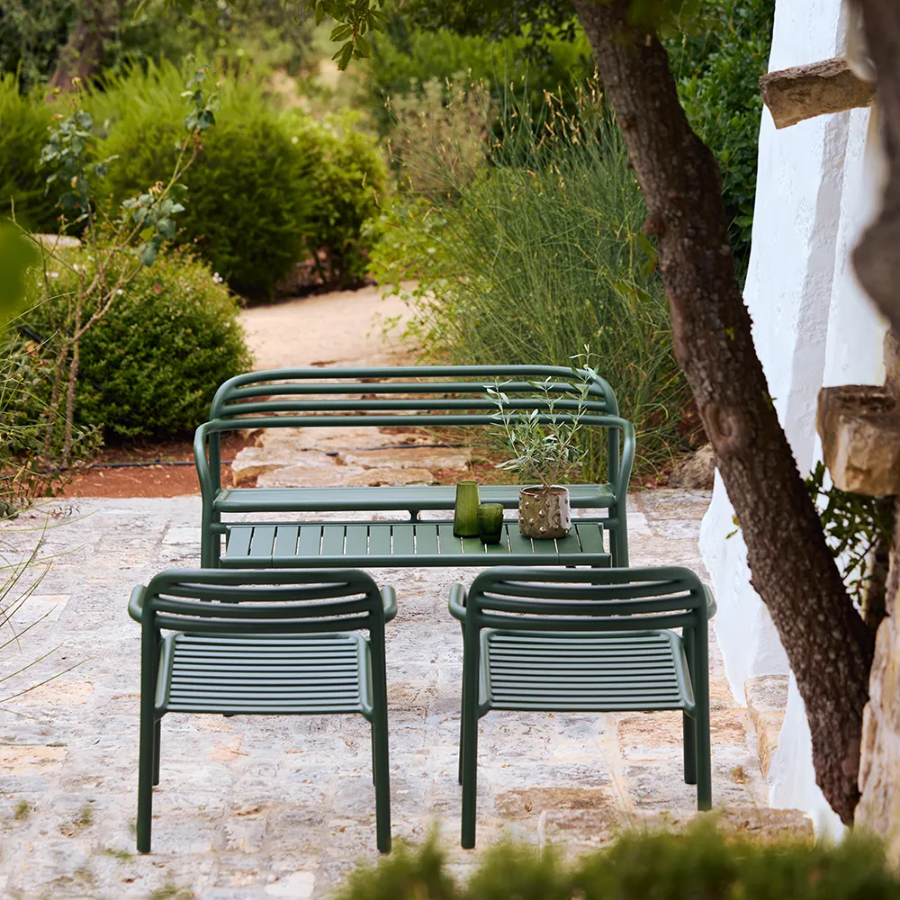 Bliss soffa, stapelbar Dark green, aluminium