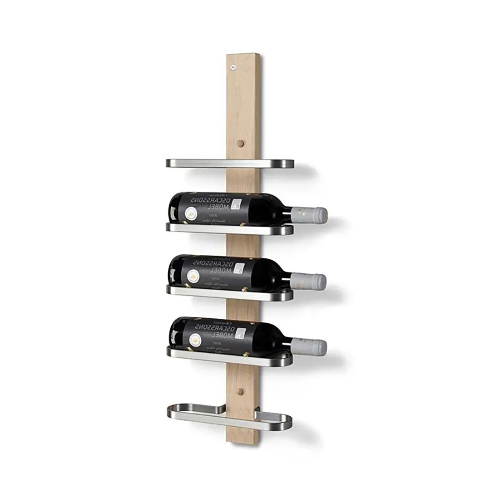 Mazzi Vinställ 5 flaskor Vitoljad Ek /Slipat stål