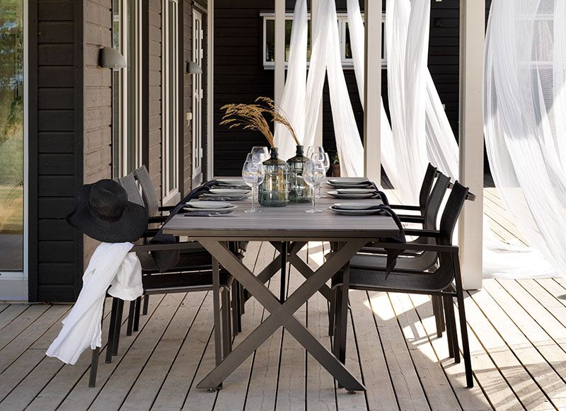 Hillmond utdragbart bord 100x166-226  cm vit/grå 