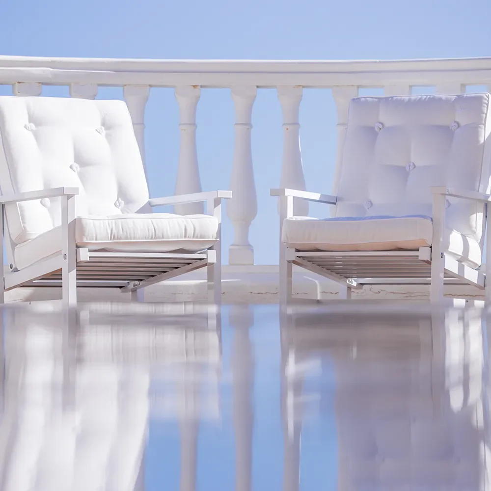 Fåtölj Vit aluminium 